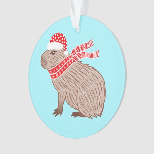Weihnachten Capybara Funny Animal Lovers Ornament (Vorderseite)