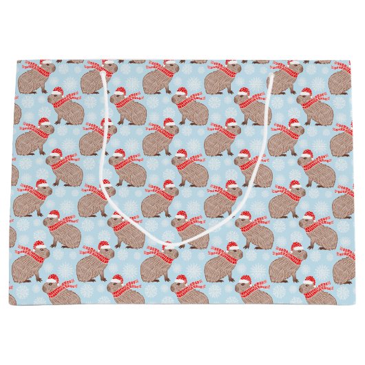 Weihnachten Capybara Funny Festive Tierfreunde Große Geschenktüte (Vorderseite)