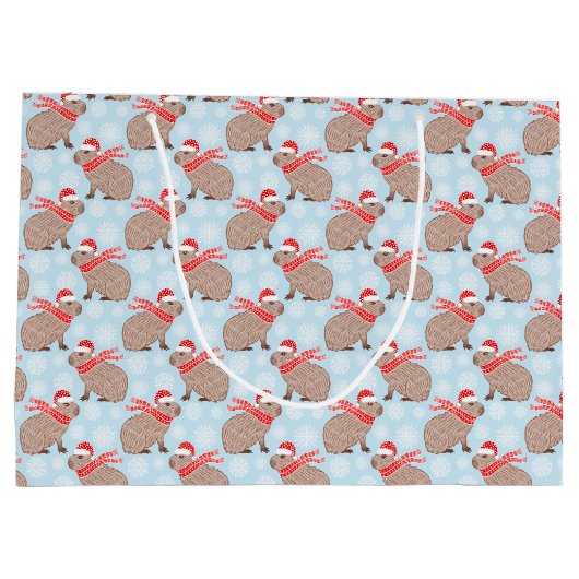 Weihnachten Capybara Funny Festive Tierfreunde Große Geschenktüte (Rückseite)