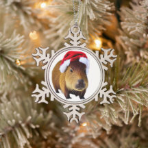 Weihnachten Capybara im Winter Hintergrund