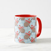Weihnachten Capybara in Weihnachtsmannmützen Urlau Tasse (VorderseiteRechts)