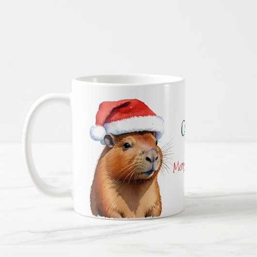 Weihnachten Capybara Kaffeetasse (Links)