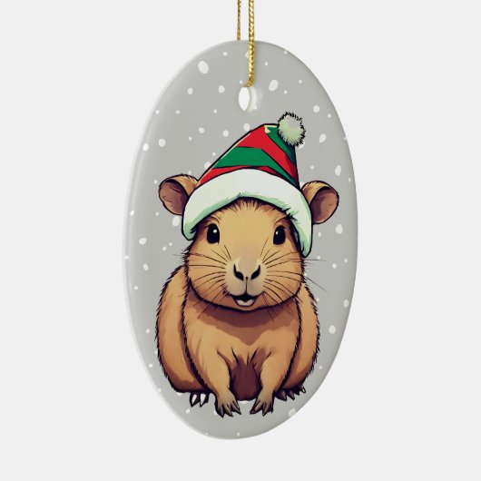Weihnachten Capybara Keramik Ornament (Rechts)