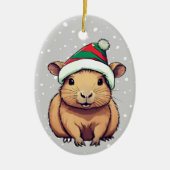 Weihnachten Capybara Keramik Ornament (Vorne)