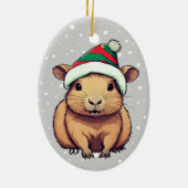 Weihnachten Capybara Keramik Ornament (Hinten)