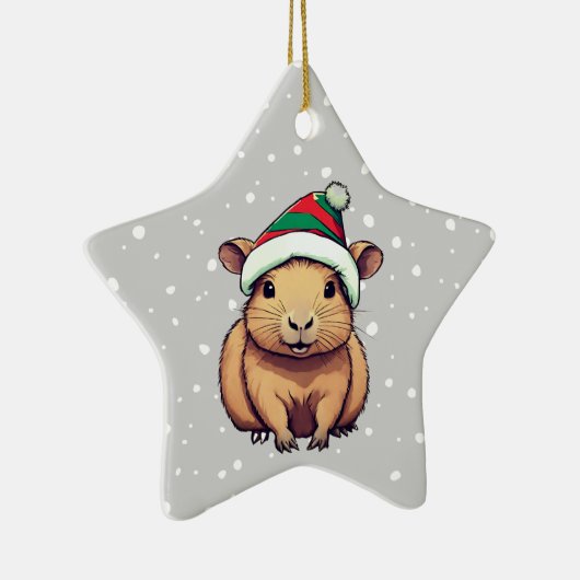 Weihnachten Capybara Keramik Ornament (Rechts)