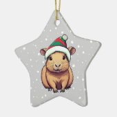 Weihnachten Capybara Keramik Ornament (Links)
