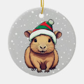 Weihnachten Capybara Keramik Ornament (Vorne)