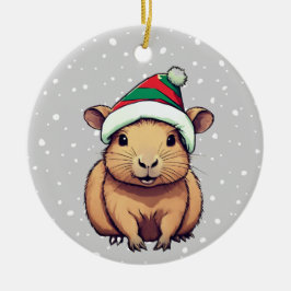 Weihnachten Capybara Keramik Ornament