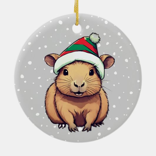 Weihnachten Capybara Keramik Ornament (Hinten)