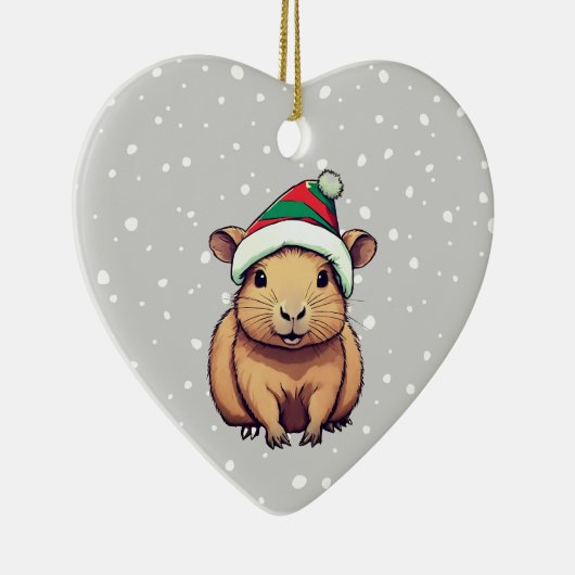 Weihnachten Capybara Keramik Ornament (Rechts)