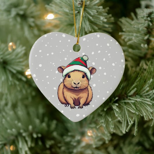 Weihnachten Capybara Keramik Ornament (Baum)