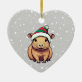 Weihnachten Capybara Keramik Ornament (Vorne)