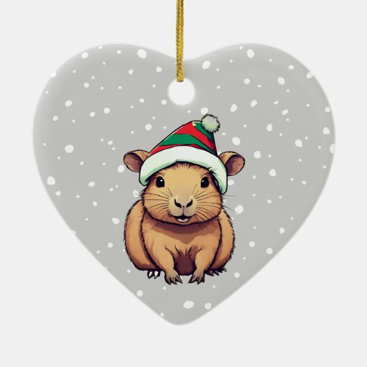 Weihnachten Capybara Keramik Ornament (Hinten)
