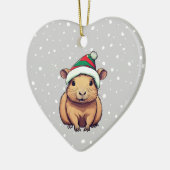 Weihnachten Capybara Keramik Ornament (Links)