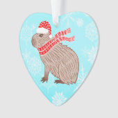 Weihnachten Capybara Lover Funny Heart Shaped Ornament (Vorderseite)