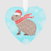 Weihnachten Capybara Lover Funny Heart Shaped Ornament (Vorderseite)