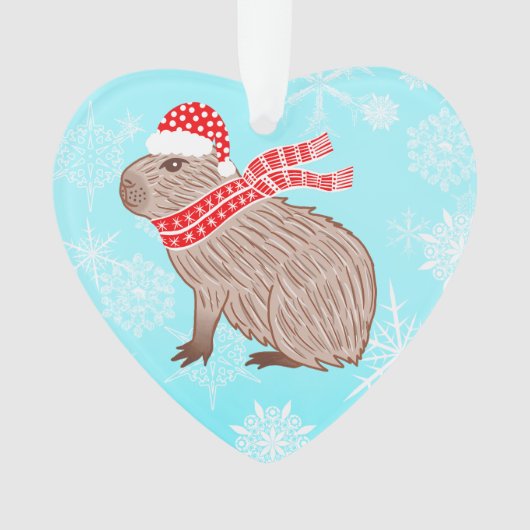 Weihnachten Capybara Lover Funny Heart Shaped Ornament (Vorderseite)
