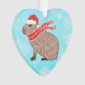 Weihnachten Capybara Lover Funny Heart Shaped Ornament (Vorderseite)