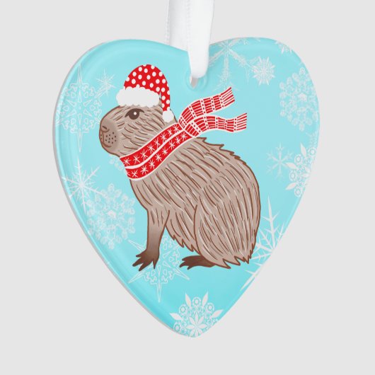 Weihnachten Capybara Lover Funny Heart Shaped Ornament (Vorderseite)