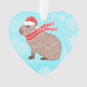 Weihnachten Capybara Lover Funny Heart Shaped Ornament (Rückseite)