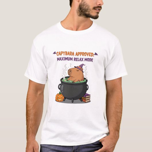 Weihnachten Capybara "Maximum Relax Mode" T-Shirt (Vorderseite)