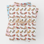 Weihnachten Capybara Niedlich Zoo Tier HandGezeich Geschenkpapier Set (Beispiel)