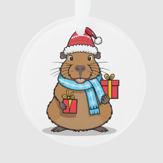 Weihnachten Capybara Ornament (Vorderseite)