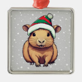 Weihnachten Capybara Ornament Aus Metall (Vorne)