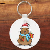 Weihnachten Capybara Schlüsselanhänger (Vorderseite)
