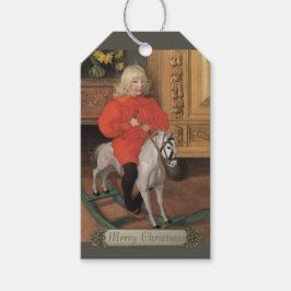 Weihnachten Carl Larsson Boy auf Rockpferd CC1062 Geschenkanhänger