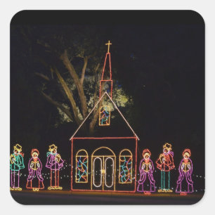 Weihnachten Carol beleuchtet 2016 Quadratischer Aufkleber