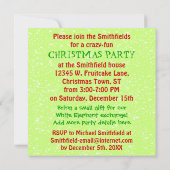 Weihnachten Cartoon Fruchtkuchen Einladung (Rückseite)