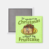 Weihnachten Cartoon Fruitcake Magnet (Vorderseite/Rückseite)