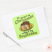 Weihnachten Cartoon Fruitcake Quadratischer Aufkleber (Umschlag)