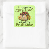 Weihnachten Cartoon Fruitcake Quadratischer Aufkleber (Tasche)
