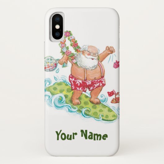 Weihnachten Cartoon Surfen Weihnachten Case-Mate iPhone Hülle (Rückseite)
