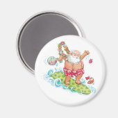 Weihnachten Cartoon Surfen Weihnachten Magnet (Vorderseite/Rückseite)