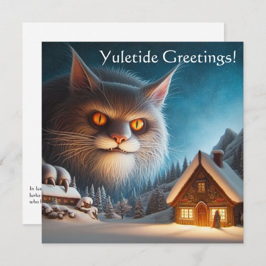 Weihnachten Cat Flat Christmas Card (Vorne/Hinten)