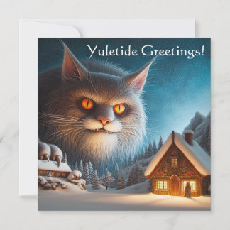 Weihnachten Cat Flat Christmas Card