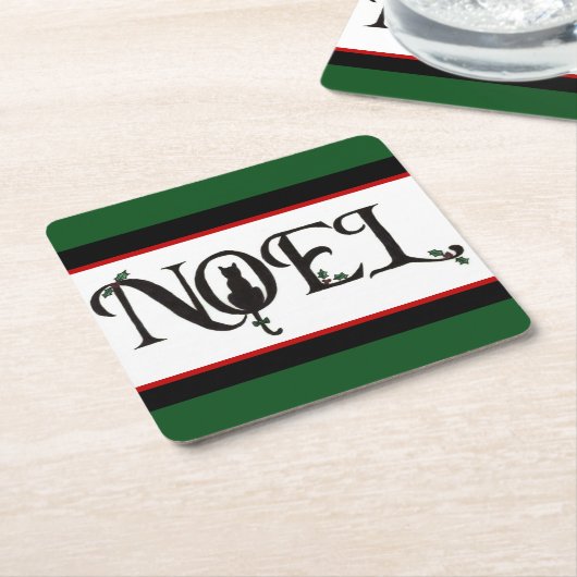 Weihnachten Cat Untersetzer (angewinkelt)