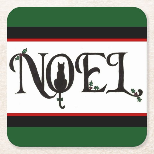 Weihnachten Cat Untersetzer (Vorderseite)