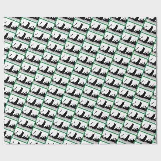 Weihnachten Cat Wrapping Paper Geschenkpapier (Flach)