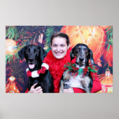 Weihnachten - Catahoula Brita und Labrador Cooper Poster (Vorne)