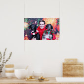 Weihnachten - Catahoula Brita und Labrador Cooper Poster (Küche)