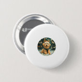Weihnachten Cavapoo Rentierhunde Weihnachtsmannmüt Button (Vorne & Hinten)