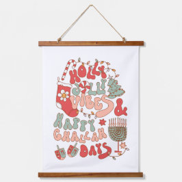 Weihnachten Chanukah hanukkka Wand Kunst Wandteppich Mit Holzrahmen