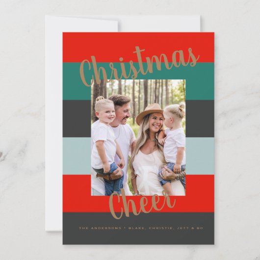 Weihnachten Cheer Moderne farbenfrohe Multi-Foto (Vorderseite)