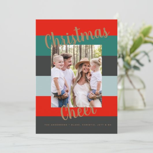 Weihnachten Cheer Moderne farbenfrohe Multi-Foto (Stehend Vorderseite)