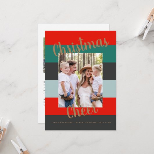 Weihnachten Cheer Moderne farbenfrohe Multi-Foto (Vorderseite/Rückseite Beispiel)
